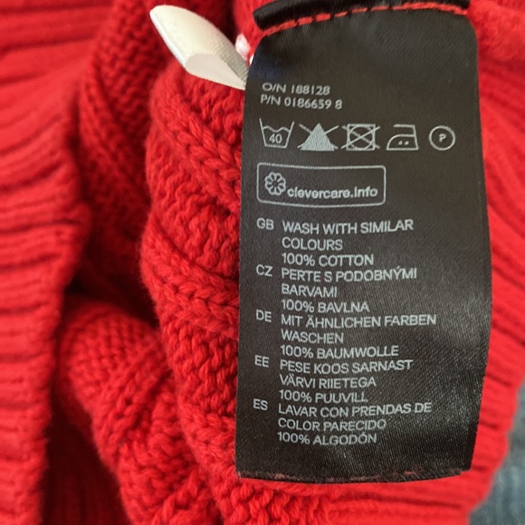 ☀️5/25☀️H&M Red Cable Knit Sweater - LOGG Label of Graded Goods Boys Sz 4-6y - Picture 4 of 4